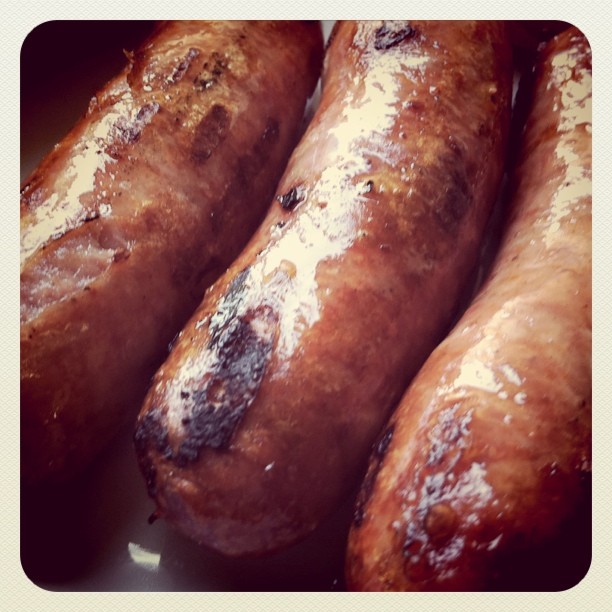 Delicious fresh Brats for lunch on the