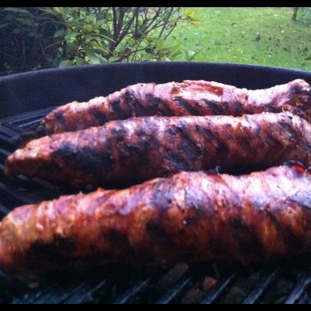 Those wrapped pork tenderloins on the are looking great