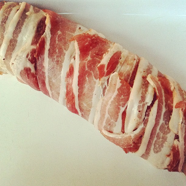 It's that time again - wrapped pork tenderloin on the for dinner