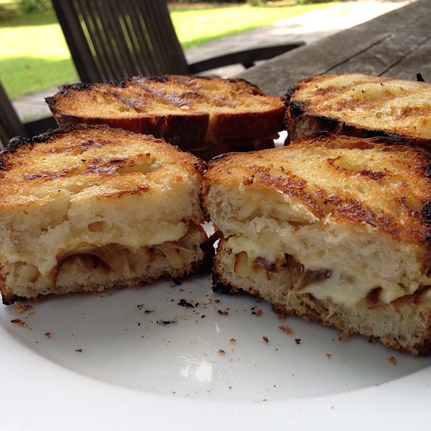 Grilled Cheese with sautéed onions on the today
