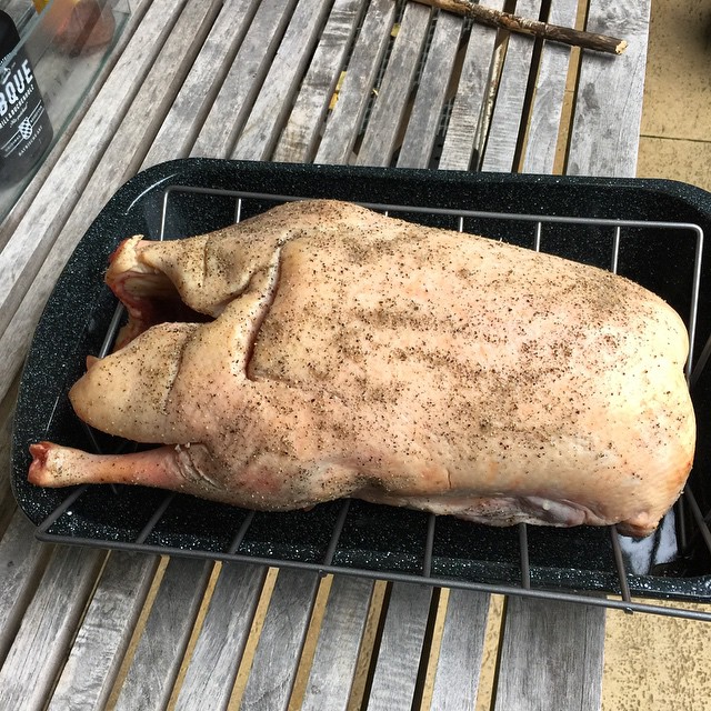 Spontaneous decision to the Christmas Goose using a recipe from my new cookbook